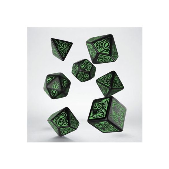 Call of Cthulhu 7th Edition Black & green Dice Set (7)-SCTR06