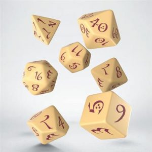 Classic RPG Beige & burgundy Dice Set (7)-SCLE14