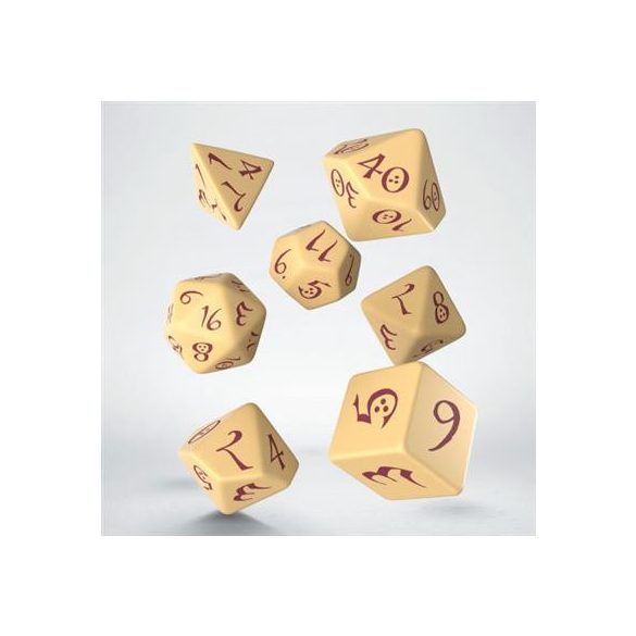 Classic RPG Beige & burgundy Dice Set (7)-SCLE14