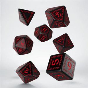 Runic Black & red Dice Set (7)-SRUN06