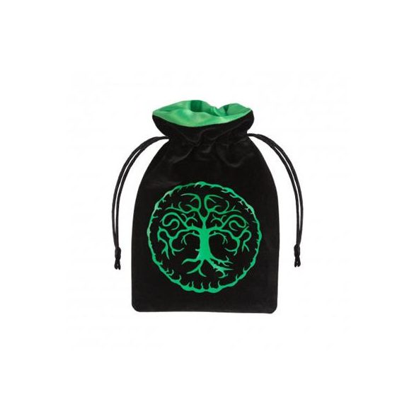 Forest Black & green Velour Dice Bag-BFOR202