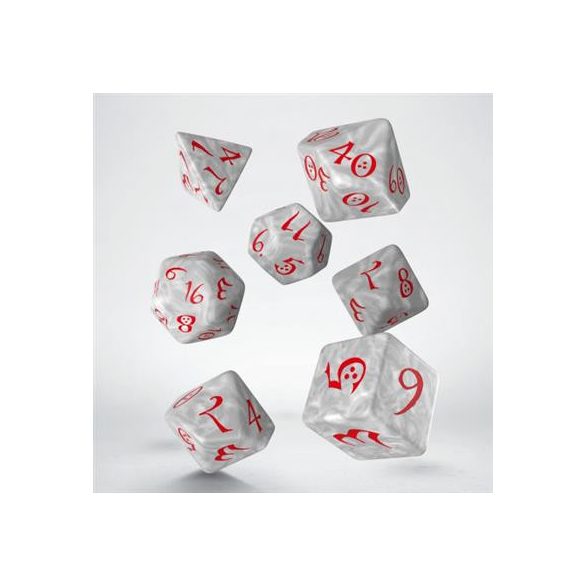 Classic RPG Pearl & red Dice Set (7)-SCLE13