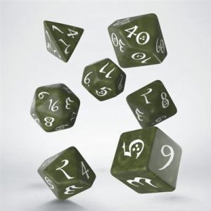Classic RPG Olive & white Dice Set (7)-SCLE08
