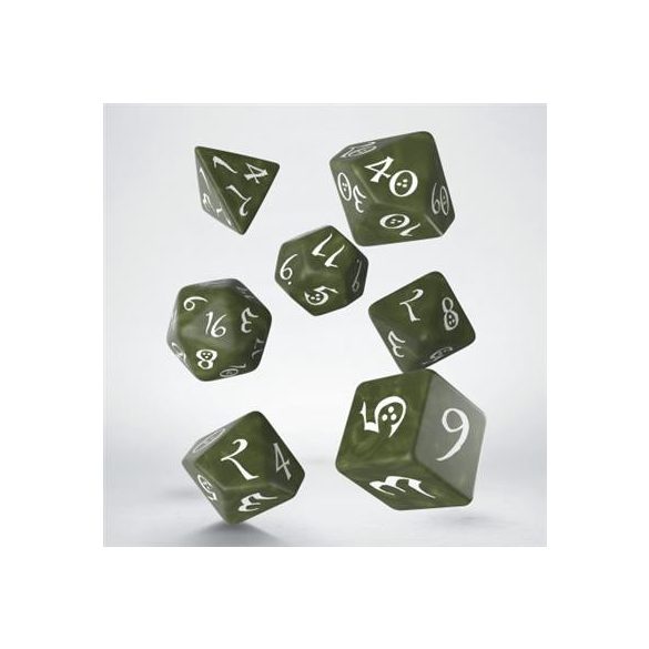 Classic RPG Olive & white Dice Set (7)-SCLE08