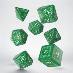 Elvish Green & white Dice Set (7)-SELV03