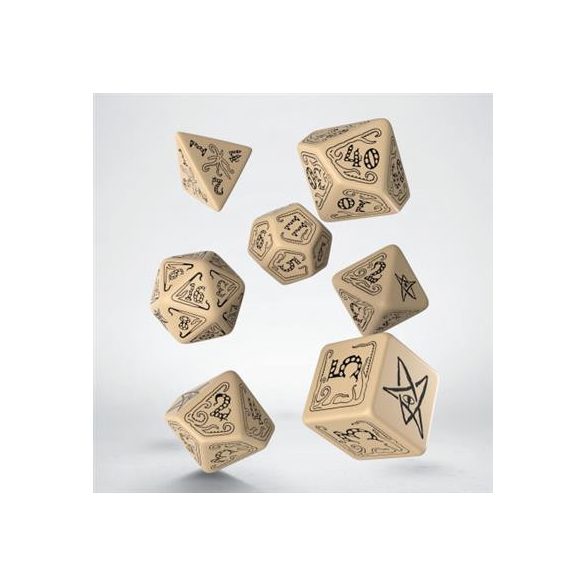 Call of Cthulhu Beige & black Dice Set (7)-SCTH01