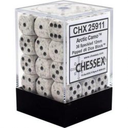 Chessex Speckled 12mm d6 Dice Blocks with Pips (36 Dice) - Arctic Camo-25911
