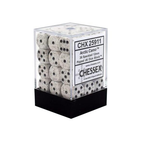 Chessex Speckled 12mm d6 Dice Blocks with Pips (36 Dice) - Arctic Camo-25911