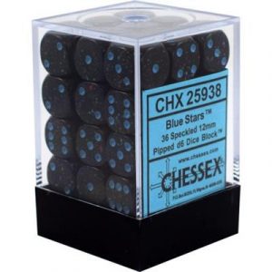 Chessex Speckled 12mm d6 Dice Blocks with Pips (36 Dice) - Blue Stars-25938