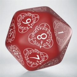 D20 Level Counter Red & white Die-20LEV03
