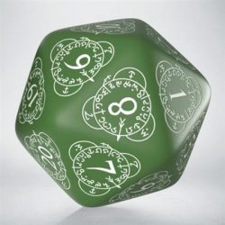 D20 Level Counter Green & white Die-20LEV04
