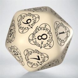 D20 Level Counter Beige & black Die-20LEV05