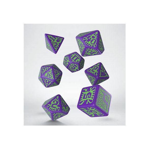 Pathfinder Goblin Purple & green Dice Set (7)-SPAT18