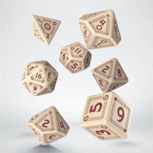 RuneQuest Beige & burgundy Dice Set (7)-SRQU02