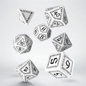 Runic White & black Dice Set (7)-SRUN02