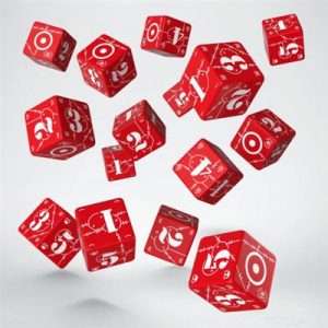 Battle United Kingdom Red & white D6 Dice (15)-WUKI03