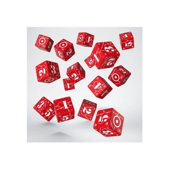 Battle United Kingdom Red & white D6 Dice (15)-WUKI03