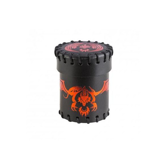 Flying Dragon Black & red Leather Dice Cup-CFDR101