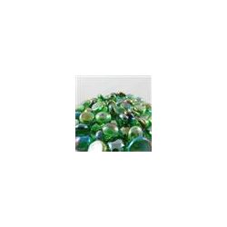 Chessex Gaming Glass Stones in Tube - Iridized Crystal Green (40)-1175