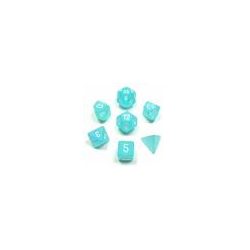 Chessex Frosted 7-Die Set - Teal w/white-27405