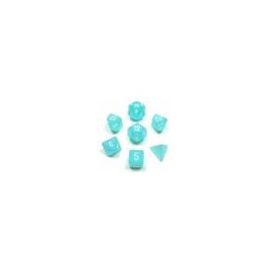 Chessex Frosted 7-Die Set - Teal w/white-27405