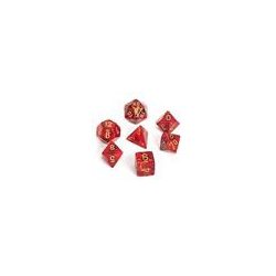 Chessex Scarab 7-Die Set - Scarlet w/gold-27414