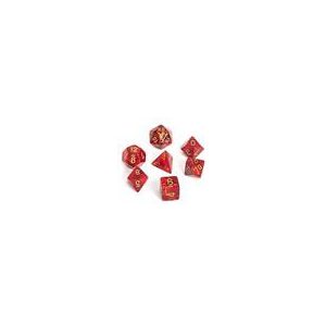 Chessex Scarab 7-Die Set - Scarlet w/gold-27414