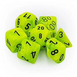 Chessex Vortex 7-Die Set - Bright Green w/black-27430