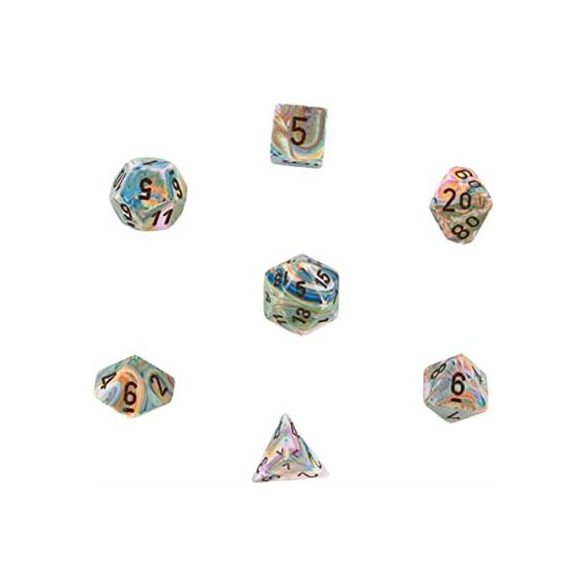 Chessex Festive 7-Die Set - Virbrant w/brown-27441