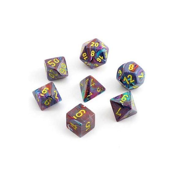 Chessex Festive 7-Die Set - Mosaic w/yellow-27450