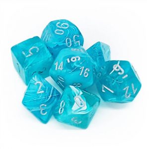 Chessex Circus 7-Die Set - Aqua w/silver-27465