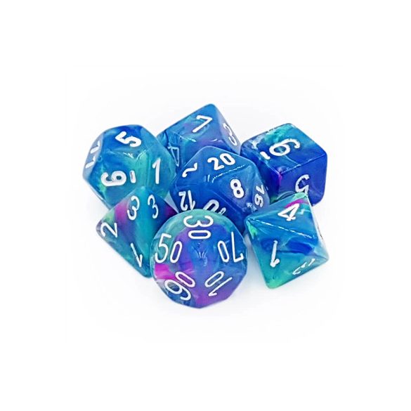 Chessex Festive Polyhedral 7-Die Set - Waterlily w/white-27546