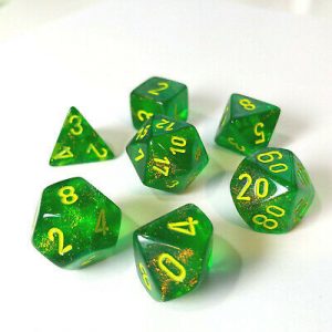 Chessex Borealis Polyhedral 7-Die Set - Maple Green w/yellow-27565