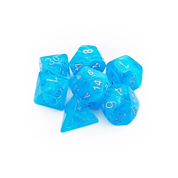 Chessex Luminary Polyhedral 7-Die Set - Sky w/silver-27566