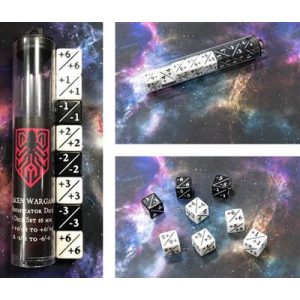 Kraken Wargames Dice - Positive/Negative D6 Dice 16 mm (8 Dice in Tube)-KWG0490