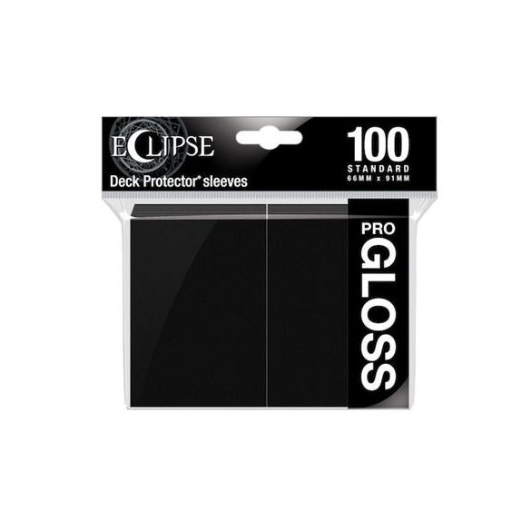 UP - Standard Sleeves - Gloss Eclipse - Jet Black (100 Sleeves)-15601