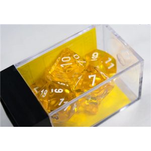 Chessex Translucent Polyhedral 7-Die Set - Yellow/white-23072