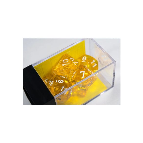 Chessex Translucent Polyhedral 7-Die Set - Yellow/white-23072