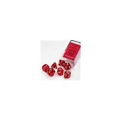 Chessex Translucent Polyhedral 7-Die Set - Red/white-23074