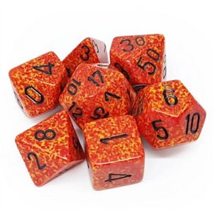 Chessex Speckled Polyhedral 7-Die Set - Fire-25303