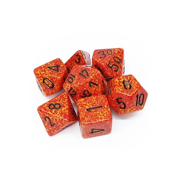 Chessex Speckled Polyhedral 7-Die Set - Fire-25303