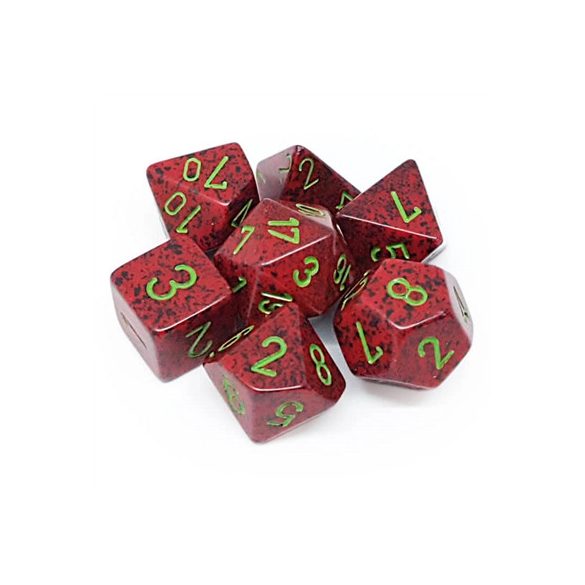 Chessex Speckled Polyhedral 7-Die Set - Strawberry-25304