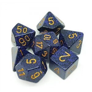 Chessex Speckled Polyhedral 7-Die Set - Golden Cobalt-25337