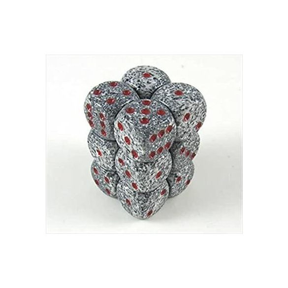 Chessex Speckled 16mm d6 with pips Dice Blocks (12 Dice) - Granite-25720