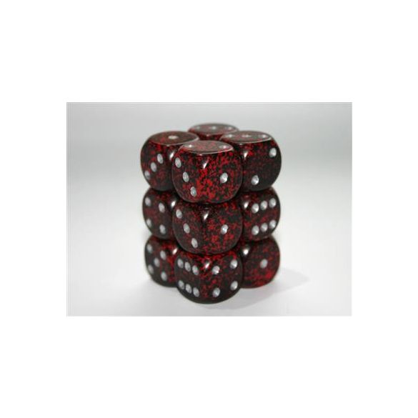 Chessex Speckled 16mm d6 with pips Dice Blocks (12 Dice) - Silver Volcano-25744