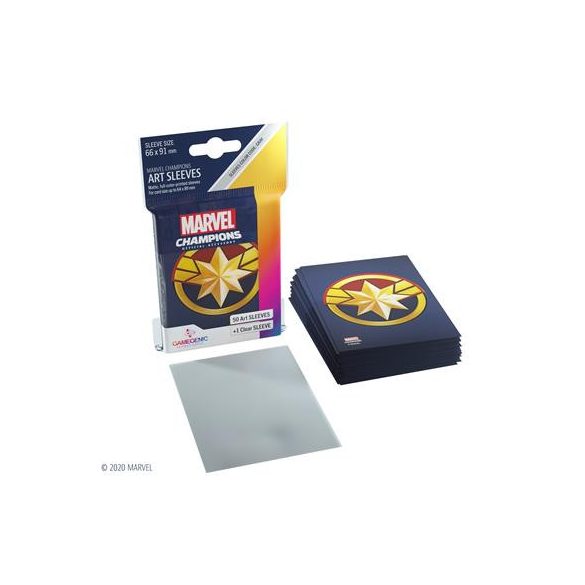 Gamegenic - Marvel Champions Art Sleeves - Captain Marvel (50+1 Sleeves)-GGS10092ML