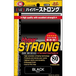 KMC Standard Sleeves - Hyper STRONG Black (80 Sleeves)-KMC1812