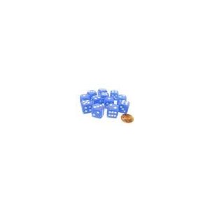 Chessex 16mm d6 with pips Dice Blocks (12 Dice) - Frosted Blue w/white-27606