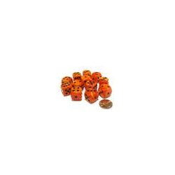 Chessex 16mm d6 with pips Dice Blocks (12 Dice) - Vortex Orange w/black-27633