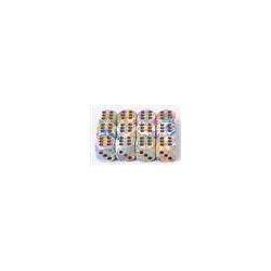 Chessex 16mm d6 with pips Dice Blocks (12 Dice) - Festive Vibrant w/brown-27641